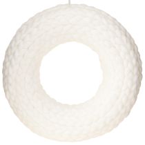 Artikel Filzkranz Wollfilz zum Hängen Weiß Geflochten Ø30cm