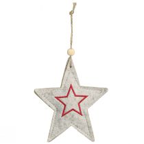 Artikel Filzstern Christbaumschmuck Beige mit Rot 13cm 6er Set