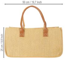 Artikel Filztasche in Bastoptik 50x25x25 cm, Natur, Henkel aus Kunstleder