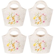 Artikel Filztasche mit Osterhasenmotiv aus weißem Filz für Dekoration 27 cm 4er-Set