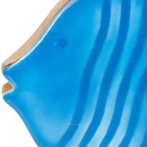 Artikel Holzfisch Figur aus Mangoholz 22 cm Blau für Wohnraumdekoration