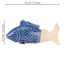 Artikel Keramik Fisch Deko Blau Beige 20×8×8,5cm 2er Set