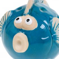 Keramikfisch, Maritim, Deko-Fisch Blau L11,5 4St