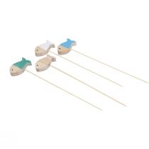 Blumenstecker Deko Fische Holz Maritime Deko 7×4cm 12St