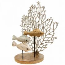 Fischschwarm Deko, Koralle Deko, Holzfisch Deko H48,5cm