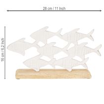 Artikel Fischschwarm Deko Fische Weiß Metall Holz Natur 28x16cm