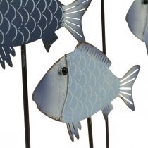 Fischschwarm Deko Metallfische auf Holzfuß 32×7×30cm