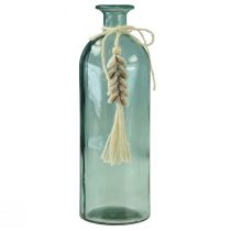 Artikel Glasvasen mit Kauri-Muscheln und Kordel, H26cm, Blau und Grün, 2er-Set