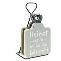 Flaschenöffner mit Sprüchen Holz, Metall Sortiert 4er-Set