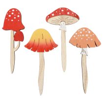 Artikel Fliegenpilze Deko Holzstecker Blumenstecker Holz 18cm 12 St