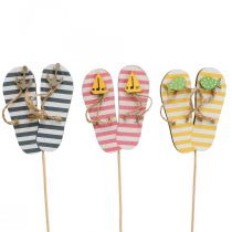 Flip Flops Gartenstecker Holz Maritime Deko 31cm 12St