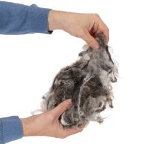 Artikel Schafwolle Naturwolle Grau meliert lose 250g für Dekoration und Bastelarbeiten