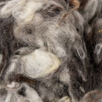 Artikel Schafwolle Naturwolle Grau meliert lose 250g für Dekoration und Bastelarbeiten