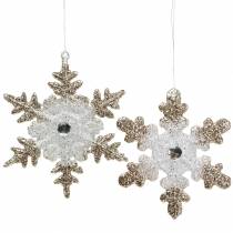 Artikel Christbaumschmuck Schneeflocke Glitter Perle 2St