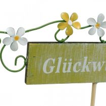 Floraler Dekostecker für verschiedene Anlässe, Holzschild mit Aufschrift, Blumenstecker 6St
