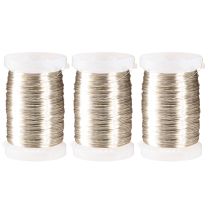 Artikel Floristendraht Myrtendraht Metall 0,30 mm Champagner 100 g 3er-Set