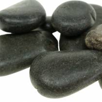 Flusskiesel Mattschwarz, Natursteine, Dekosteine L15–60mm B15–40mm 2kg