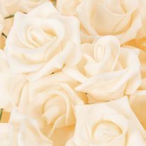 Artikel Künstliche Rose cremefarben 10 cm mit Drahtstiel 100 Stück