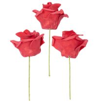 Artikel Künstliche Rose aus Schaumstoff Rot mit Drahtstiel 5 cm 100 Stück