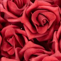 Artikel Künstliche Rose aus Schaumstoff Rot mit Drahtstiel 5 cm 100 Stück