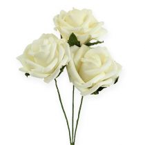 Foam-Rose Ø6cm Creme 27St