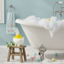 Artikel Osterküken Deko Chenilleküken in der Badewanne Gelb 9cm