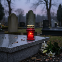 Artikel Grabkerze für herbstliche Grabgestaltung zu Allerheiligen und Totensonntag 13cm 8St