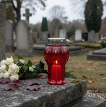 Artikel Grabkerzen Rot Trauerlichter Gedenklichter Ø10cm H18cm 4 St