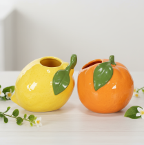 Artikel Zitrusvasen Set aus Keramik in Gelb und Orange, 10 cm, 2 Stück