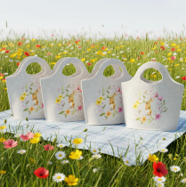 Artikel Filztasche mit Osterhasenmotiv aus weißem Filz für Dekoration 27 cm 4er-Set