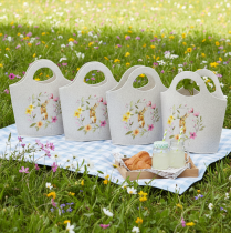 Artikel Filztasche mit Osterhasenmotiv aus weißem Filz für Dekoration 27 cm 4er-Set