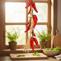 Artikel Dekohänger aus Kunststoff Rot mit Chilischoten 50cm
