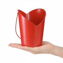 Artikel Metall Übertopf Herzform Rot mit Henkel Ø12cm H15/9cm für Blumen