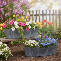 Artikel Schale Oval Metall Schwarz Grau Vintage 32,5/37cm Set 2St