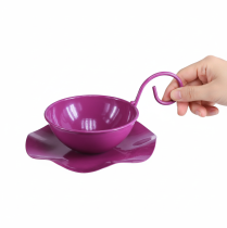 Artikel Deko Teetasse Metall mit Unterteller Lila Ø11,5cm H8cm 2er-Set