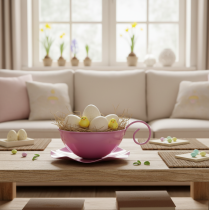 Artikel Metalltasse Ø16cm H9cm Deko Tasse mit Unterteller Pink 2St