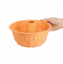 Artikel Metall Deko Backform Gugelhupf Ø23cm H12cm Orange für kreative Dekoration