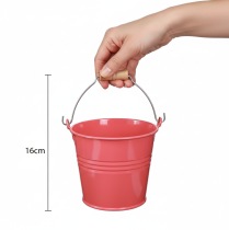 Artikel Eimer aus Metall als Blumentopf Rosa mit Henkel 20x17,5x16cm 2 Stück