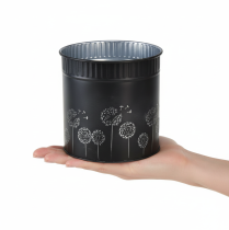 Artikel Metall-Blumentopf Schwarz Pusteblumen-Motiv Ø15,5 cm Höhe 15,5 cm