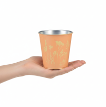 Artikel Blumentopf Metall Übertopf Pfirsich Ø10,5cm H10,5cm für Innen- und Außendekoration