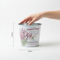 Artikel Übertopf aus Metall mit Lavendel-Motiv Ø24cm H21cm