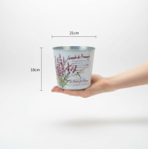 Artikel Übertopf Metall Blumentopf mit Lavendeldesign Ø21cm H18cm für Innen- und Außendeko
