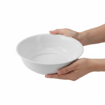 Artikel Metallschüssel rund Weiß Ø25cm H7cm Emaille-Optik für Dekoration