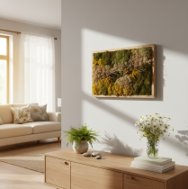 Artikel Moosbild Echtes Moos konserviert und Zweige Natur 60×40cm