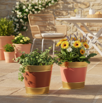 Artikel Pflanzkübel Blumentopf Metall Übertopf Ø26cm H22cm 4St