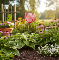 Artikel Gartenstecker Tulpe Glas Wunderschöne Deko für Garten und Balkon 94cm