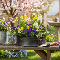 Artikel Pflanzschale aus Metall in Springform-Optik schwarz Ø24cm H7,5cm