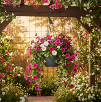 Artikel Blumenampel Anthrazit Pflanztopf zum Hängen Ø25cm H50cm
