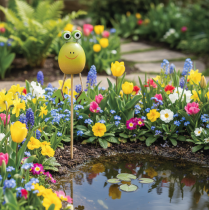Artikel Frosch Gartenstecker zur Dekoration von Pflanzenkübeln im Frühjahr oder Sommer 34cm 6 St