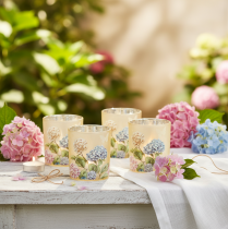 Artikel Deko-Windlicht Glas Gold mit Blumenmotiv 8cm 4er-Set